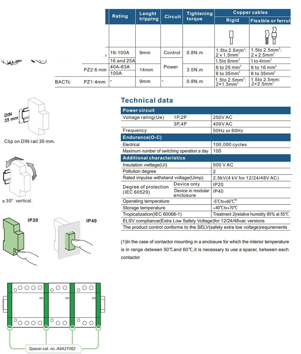 CT1-25 50/ 2NO+2NC Din rail Household AC