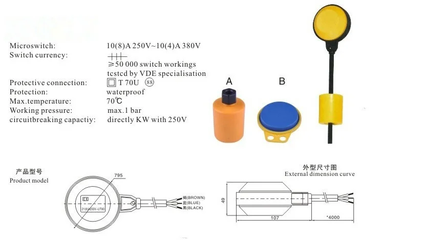 CX-M15-8 float switch water level controller