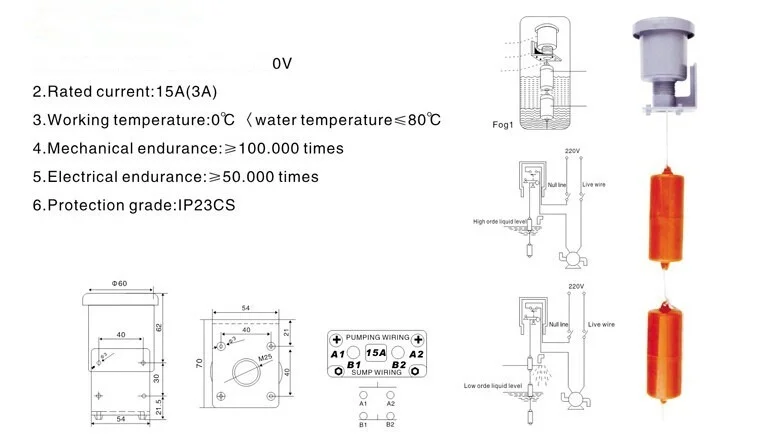 CX-80AB float switch flow sensors water level