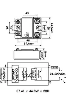 Solid state relay AC-AC 24-480VAC SSR