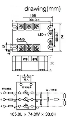 ZG33 three phases SSR 3-32VDC input 480VAC load