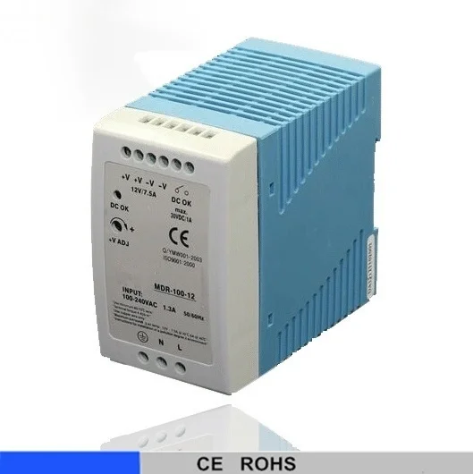 MDR din rail switching model 12v 24v power supply 100w