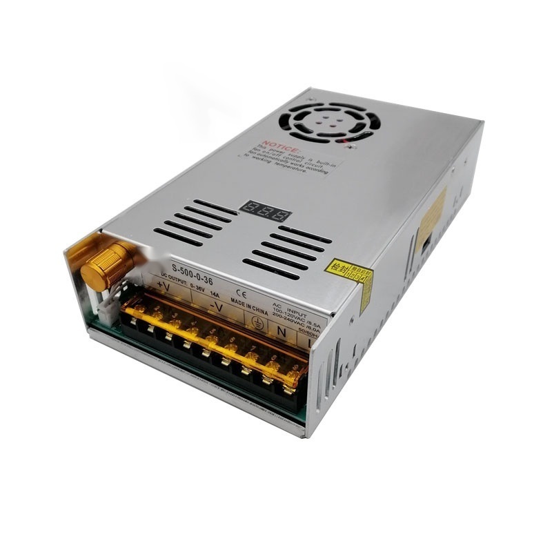 Switching Power Supply 500W 0-12V 24V 36V 48V 60V 72V 80V 90V AC to DC for LED Strip Light S-500-48V Digital Display